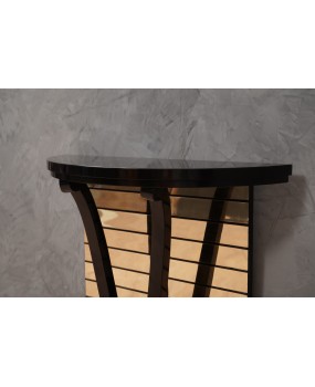 Consolle Demi-Lune Nera e Specchio