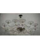 Lampadario  Ovale in Vetro Soffiato Trasparente di Murano