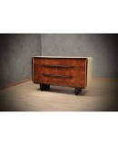 Art Deco Walnut and Goat Skin Italian School Commode and Chest of Drawers, 1930 Art Deco Walnut and Goat Skin Italian School Commode and Chest of Drawers, 1930