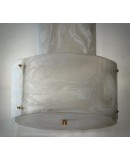 Lampadario Rotondo in Vetro Artistico Bianco di Murano