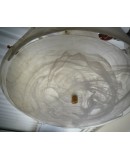 Murano Round White Art Glass and Brass Chandeliers and Pendant