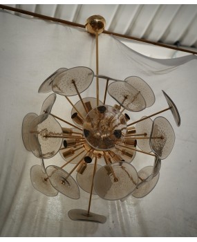 Murano Sputnik Light Smoky Color Art Glass Chandelier and Pendant