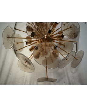 Murano Sputnik Light Smoky Color Art Glass Chandelier and Pendant