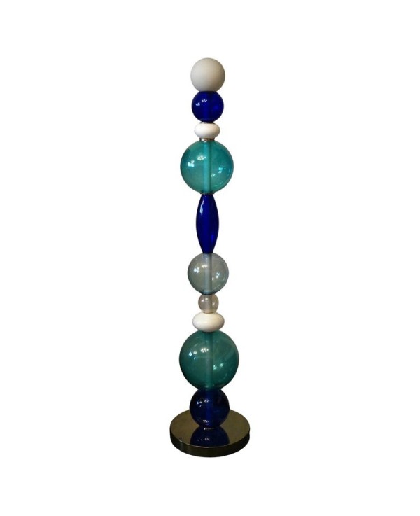 Murano Totem Glass Parts and Brass Floor Lamp