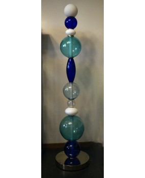 Murano Totem Glass Parts and Brass Floor Lamp