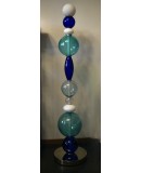 Murano Totem Glass Parts and Brass Floor Lamp
