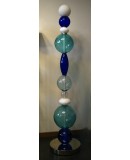 Murano Totem Glass Parts and Brass Floor Lamp