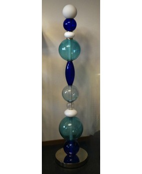 Murano Totem Glass Parts and Brass Floor Lamp