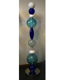Murano Totem Glass Parts and Brass Floor Lamp
