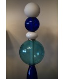 Murano Totem Glass Parts and Brass Floor Lamp