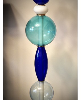 Murano Totem Glass Parts and Brass Floor Lamp