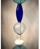 Murano Totem Glass Parts and Brass Floor Lamp
