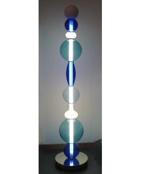 Lampada da Terra o Totem in Vetro di Murano e Ottone