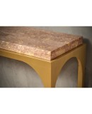 Brass and Pink Marble Console Table, 2000 Brass and Pink Marble Console Table, 2000