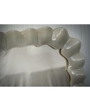 Murano Cream Art Glass and Brass Italian Console / Wall Mirror