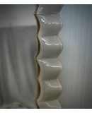 Murano Cream Art Glass and Brass Italian Console / Wall Mirror