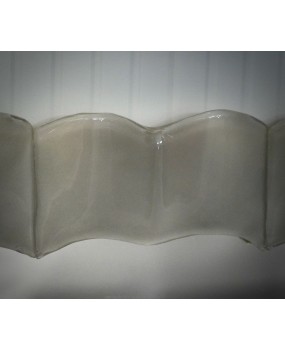 Murano Cream Art Glass and Brass Italian Console / Wall Mirror