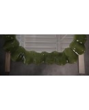 Murano Green Art Glass and Brass Italian Console / Wall Mirror