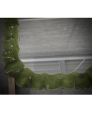 Specchio in Vetro Artistico Verde di Murano e Ottone