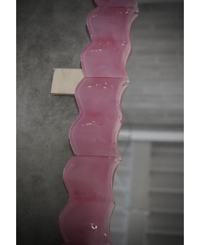 SP 79 Specchio in Vetro Artistico Rosa di Murano e Ottone