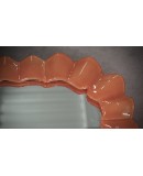 Murano Orange Art Glass and Brass Italian Console / Wall Mirror