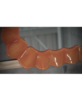 Specchio in Vetro Artistico Arancione di Murano e Ottone