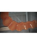 Murano Orange Art Glass and Brass Italian Console / Wall Mirror