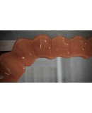 Murano Orange Art Glass and Brass Italian Console / Wall Mirror