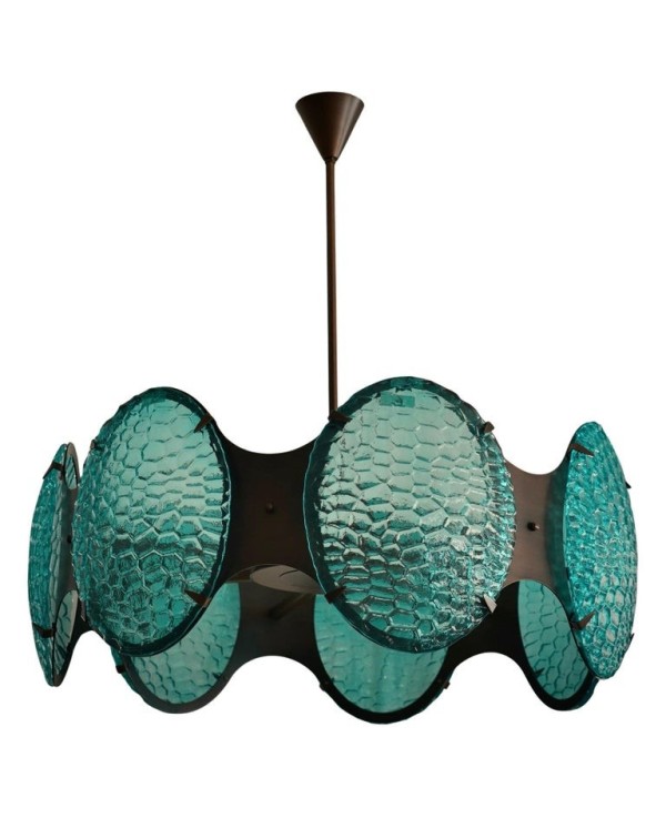 Lampadario in Vetro di Murano e bronzo