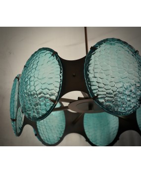 Lampadario in Vetro di Murano e bronzo