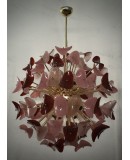Lampadario in Vetro Artistico di Murano Sputnik di Color Rosa e Rosso