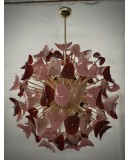 Murano Sputnik Pink and Red Color Art Glass Chandelier and Pendant
