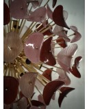 Murano Sputnik Pink and Red Color Art Glass Chandelier and Pendant