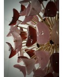 Lampadario in Vetro Artistico di Murano Sputnik di Color Rosa e Rosso