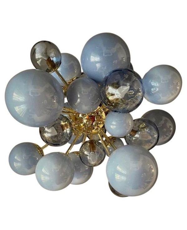 Lampadario di Murano Sputnik Azzurro Pastello