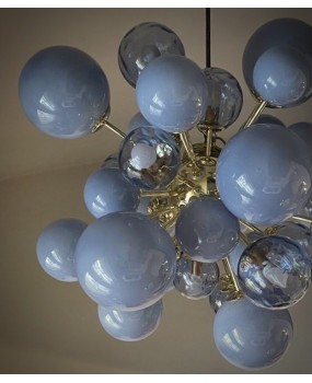 Murano Sputnik Pastel Light Blu Midcentury Chandelier and Pendant
