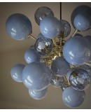 Lampadario di Murano Sputnik Azzurro Pastello