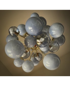 Lampadario di Murano Sputnik Azzurro Pastello
