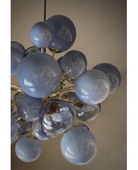 Murano Sputnik Pastel Light Blu Midcentury Chandelier and Pendant