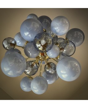 Murano Sputnik Pastel Light Blu Midcentury Chandelier and Pendant