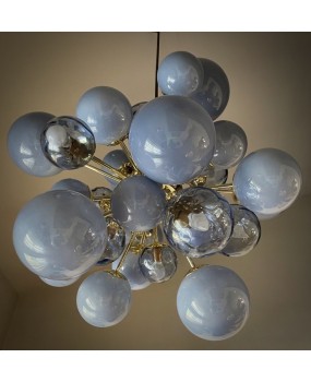 Murano Sputnik Pastel Light Blu Midcentury Chandelier and Pendant