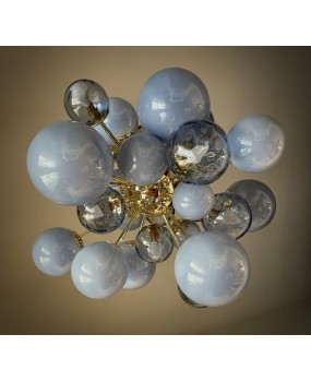 Lampadario di Murano Sputnik Azzurro Pastello