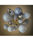 Lampadario di Murano Sputnik Azzurro Pastello