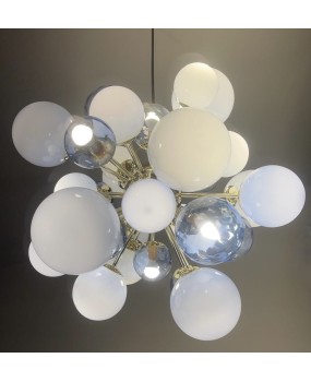 Lampadario di Murano Sputnik Azzurro Pastello