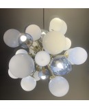 Lampadario di Murano Sputnik Azzurro Pastello