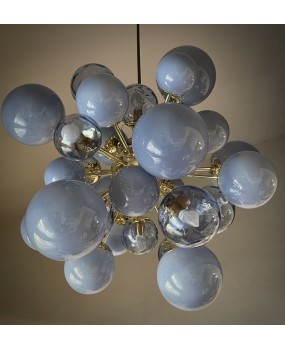 Murano Sputnik Pastel Light Blu Midcentury Chandelier and Pendant