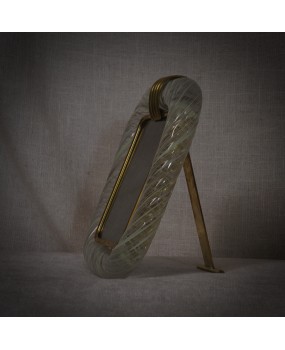 Art Deco Modern Brass and Murano Glass Sculpture