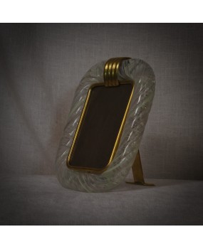 Art Deco Modern Brass and Murano Glass Sculpture