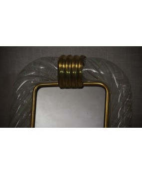 Art Deco Modern Brass and Murano Glass Sculpture