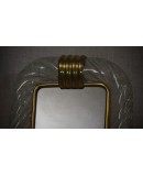 Art Deco Modern Brass and Murano Glass Sculpture